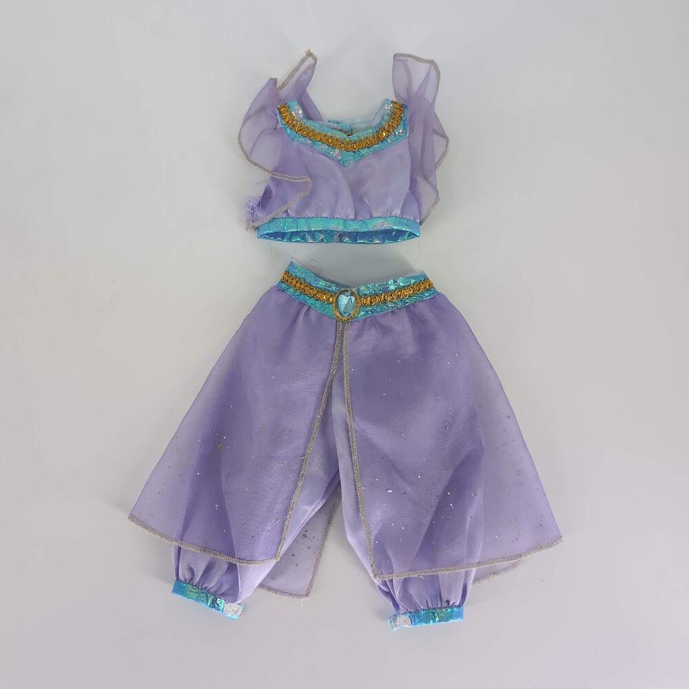 Disney 15" Doll Lilac Purple Aladdin Jasmine Special Sparkles Pant & Top Set GUC
